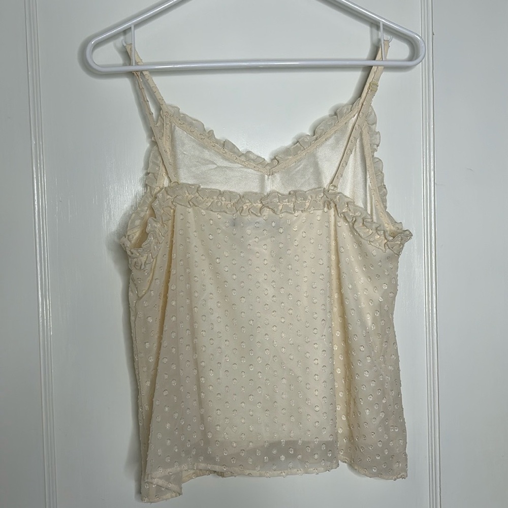 Norwegian Tank Top Cream Color Flowy Ruffled - Picture 5 of 8